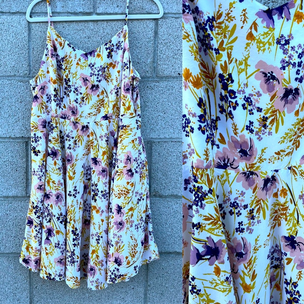 OLD NAVY white flowers Dress pink purple yellow XXL